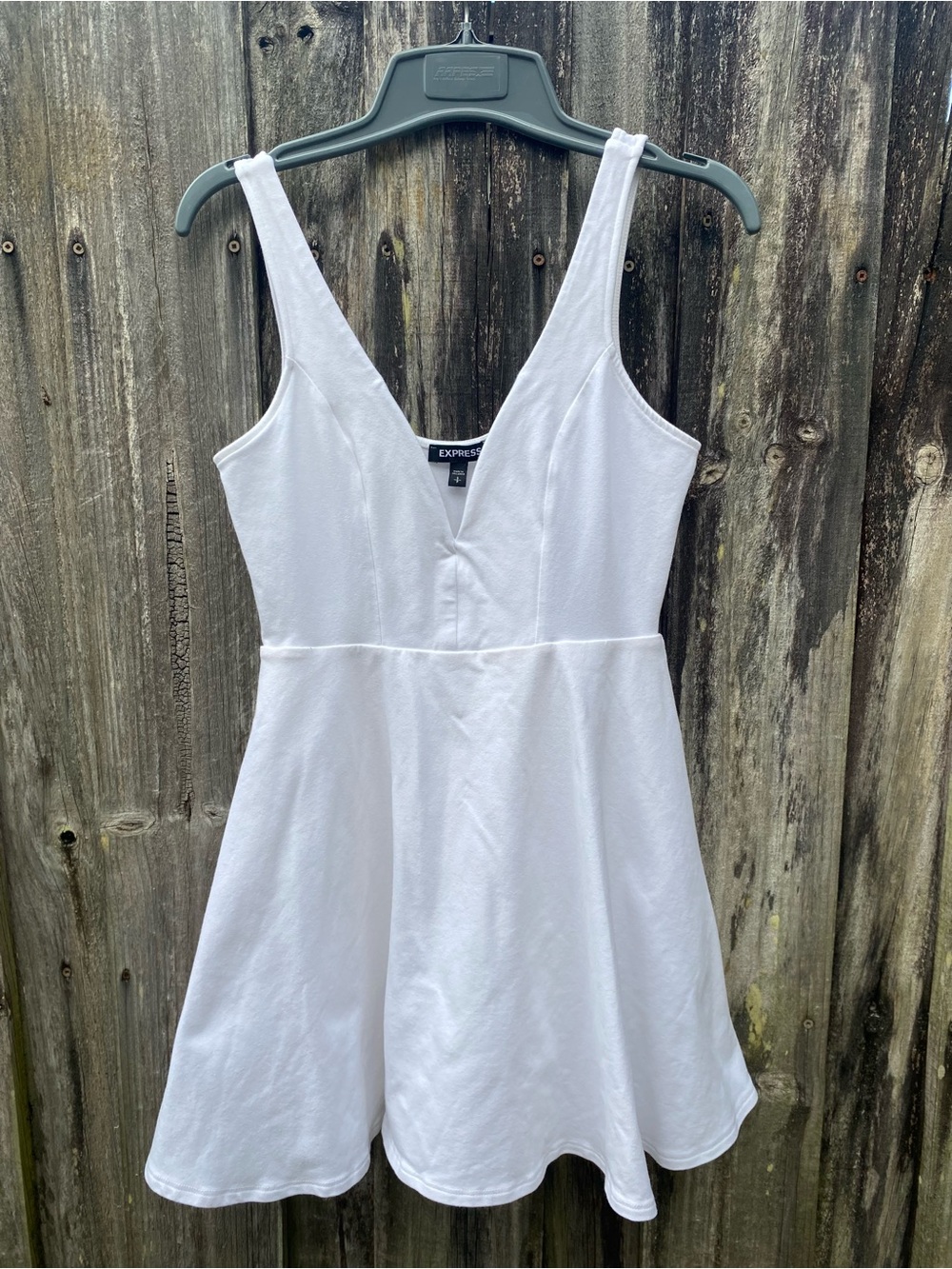 Express White V-Neck Sleeveless Mini Dress
